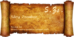 Sáry Zsombor névjegykártya